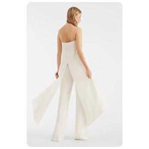 Sachin & Babi Ivory Haven Strapless Tails Split Back Blouse sz 0